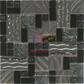 Flower and Wave Pattern Stainless Steel Glass Mosaic Tiles (CFM907)